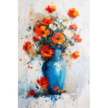 Abstract vaas met bloemen 